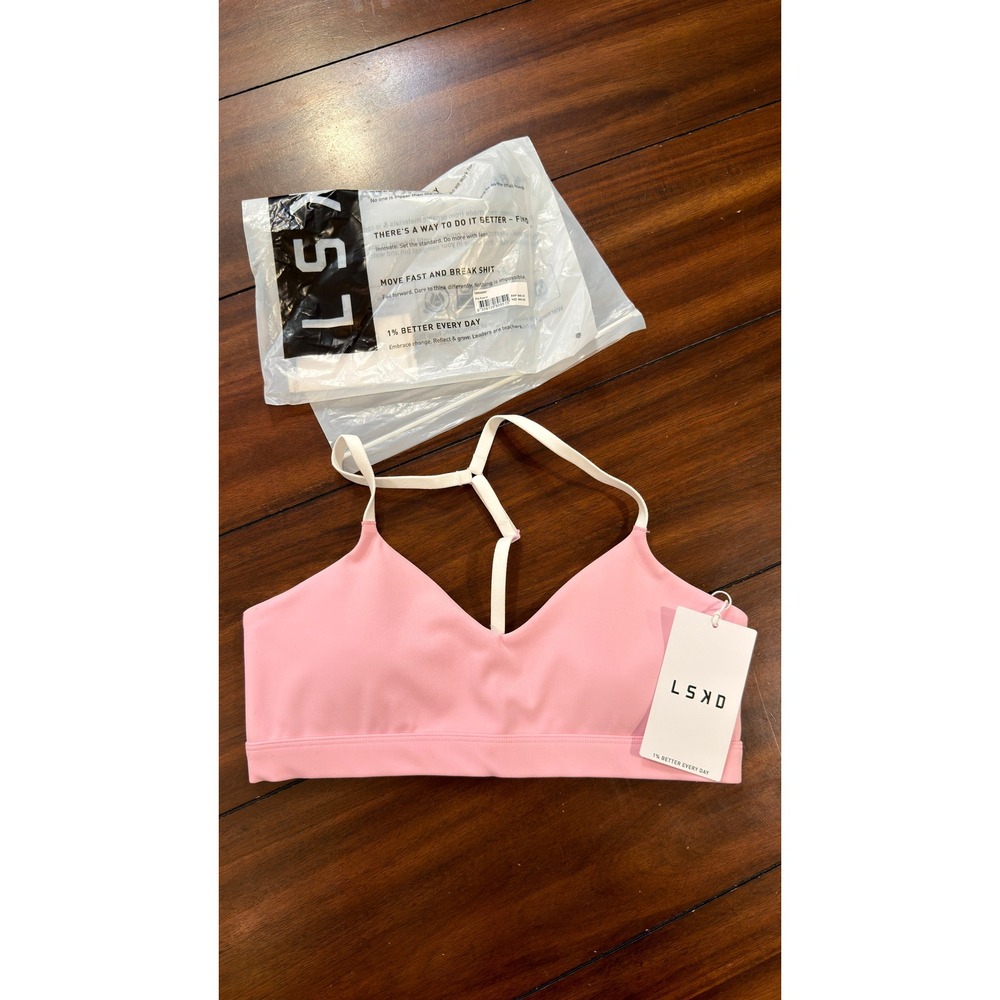 LSKD Infinity Sports Bra Pink Rose Low Support V-Neck Womens Medium NEW NWT - Picture 12 of 16